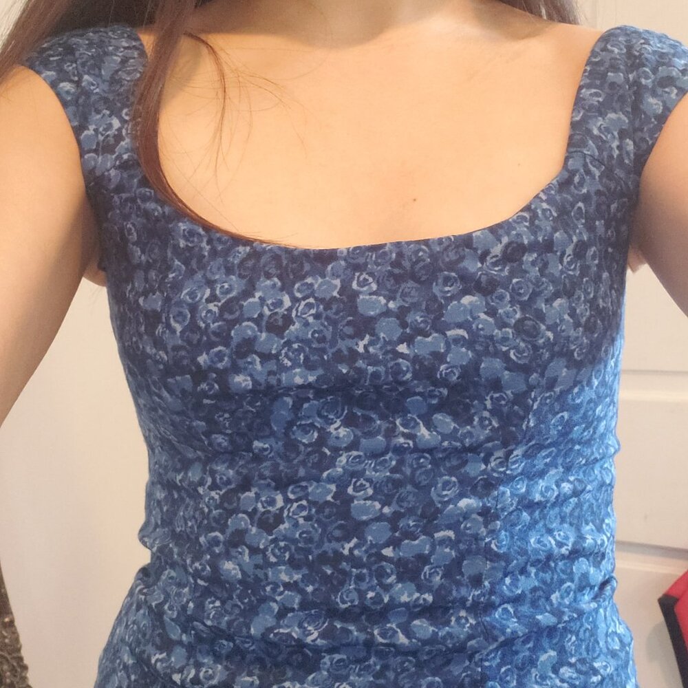 Reformation Navi Top Blue - Size 2 shrunken